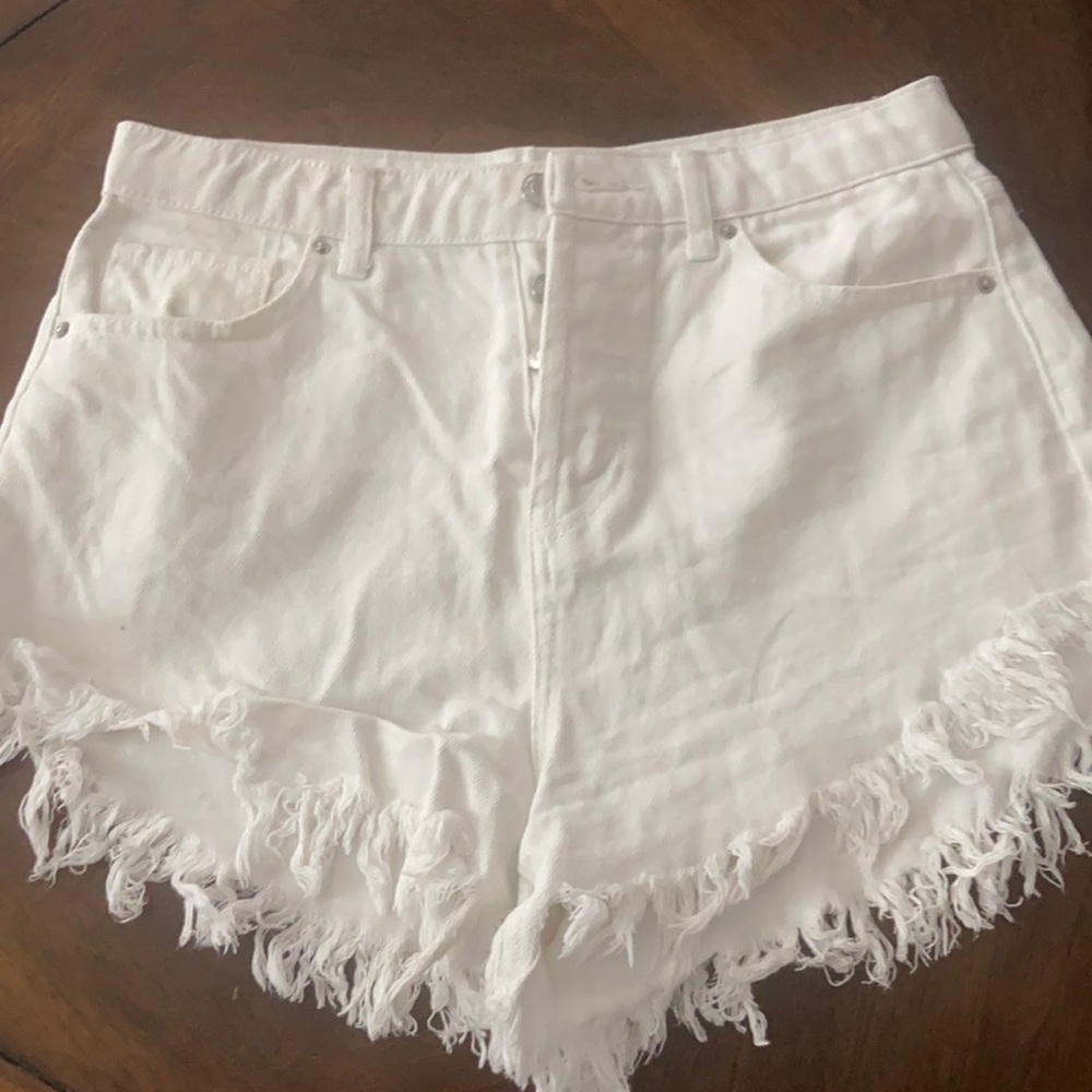 White denim shorts